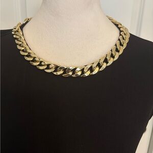 Calvin Klein Gold Statement Necklace Cuban Link is part of the top.